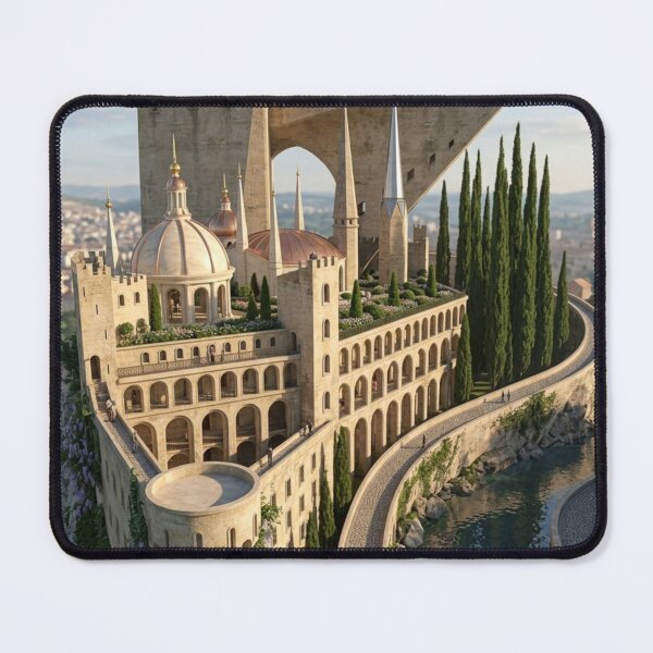Item preview, Fantastical fantasy castle illustration surreal art designed and sold by Vintage Designs +.