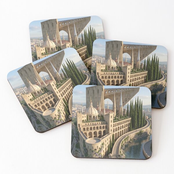 Item preview, Fantastical fantasy castle illustration surreal art designed and sold by Vintage Designs +.