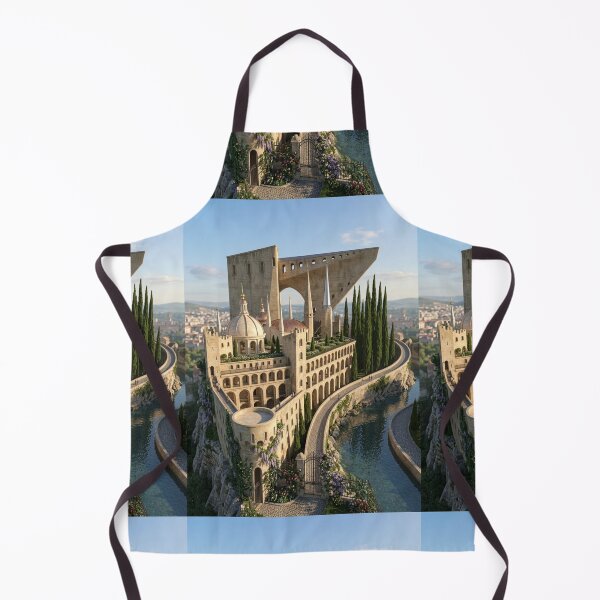 Item preview, Fantastical fantasy castle illustration surreal art designed and sold by Vintage Designs +.