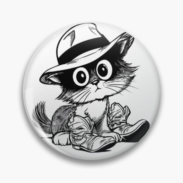 Item preview, Charming Cartoon Cat in Boots and Hat designed and sold by Retro Whimsy.
