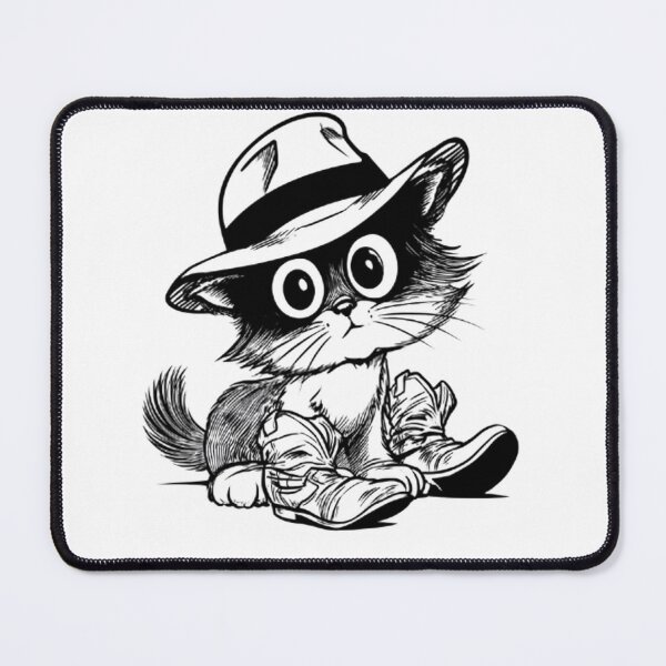 Item preview, Charming Cartoon Cat in Boots and Hat designed and sold by Retro Whimsy.