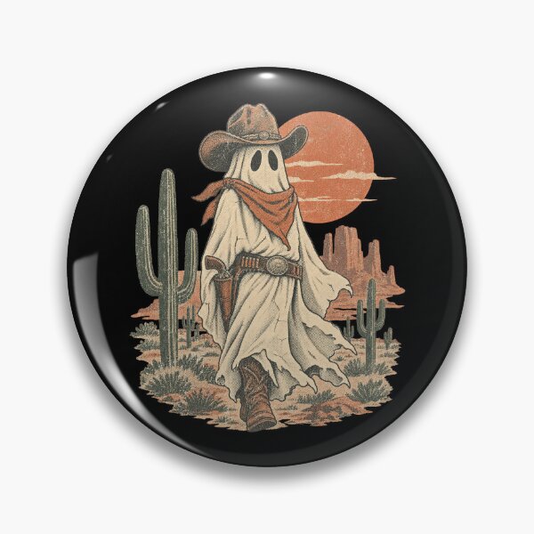 Item preview, Halloween Cowboy Ghost Western Desert Cactus Sunset Artwork designed and sold by Aqouiatiqe.