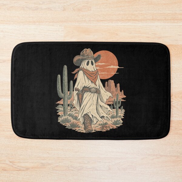 Item preview, Halloween Cowboy Ghost Western Desert Cactus Sunset Artwork designed and sold by Aqouiatiqe.