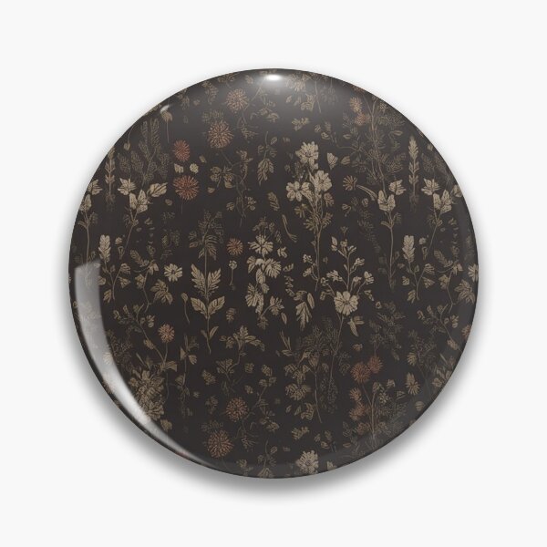 Item preview, Dark Moody Botanical Wildflower Pattern on Black designed and sold by Mindful Wall Art Studio.