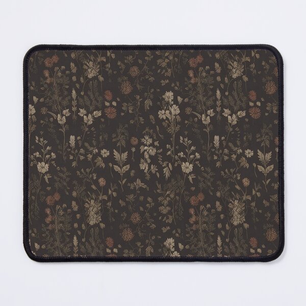 Item preview, Dark Moody Botanical Wildflower Pattern on Black designed and sold by Mindful Wall Art Studio.