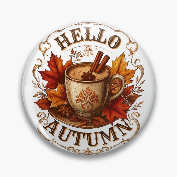 Item preview, Hello Autumn Cozy Pumpkin Spice Coffee And Maple Leaves Art designed and sold by Créative touche .