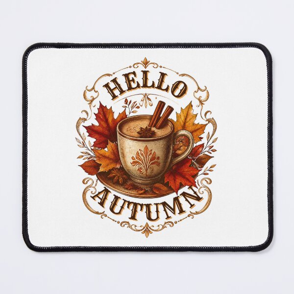 Item preview, Hello Autumn Cozy Pumpkin Spice Coffee And Maple Leaves Art designed and sold by Créative touche .