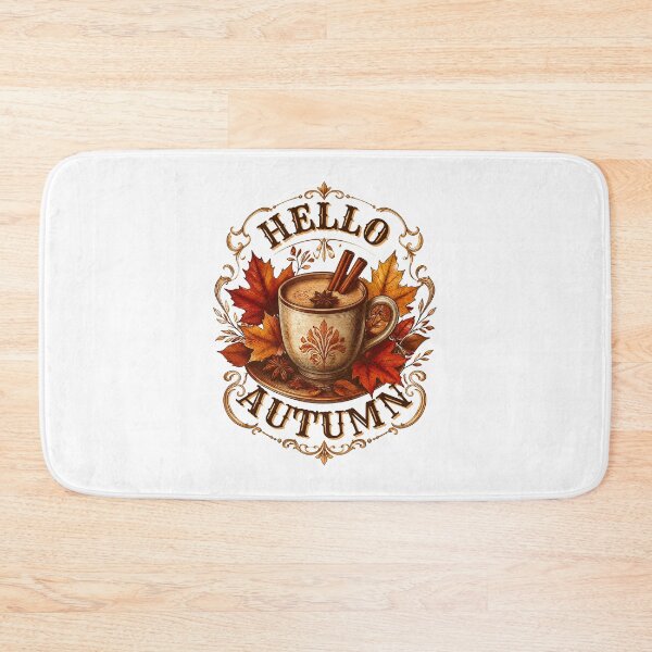 Item preview, Hello Autumn Cozy Pumpkin Spice Coffee And Maple Leaves Art designed and sold by Créative touche .