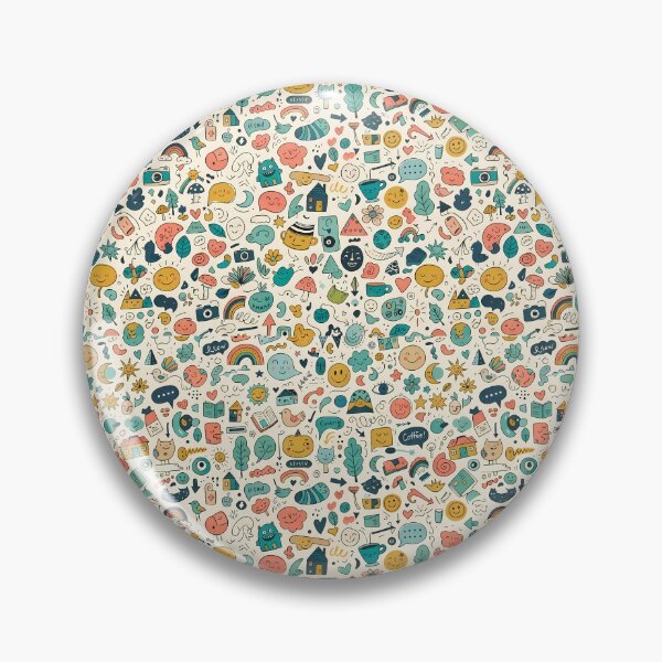 Item preview, A Whimsical Hand Drawn Folk Art Doodle Pattern designed and sold by ART ATTACK ZONE.