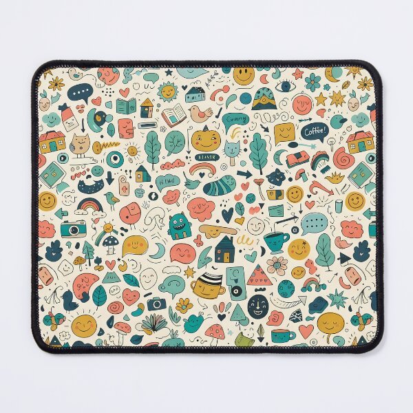 Item preview, A Whimsical Hand Drawn Folk Art Doodle Pattern designed and sold by ART ATTACK ZONE.