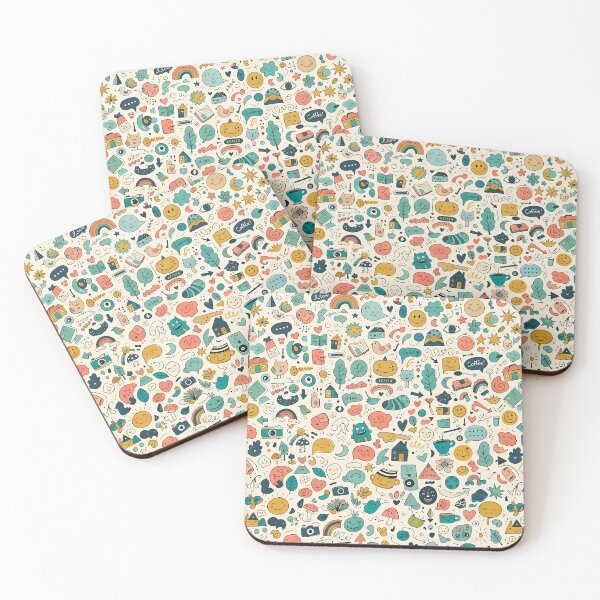 Item preview, A Whimsical Hand Drawn Folk Art Doodle Pattern designed and sold by ART ATTACK ZONE.