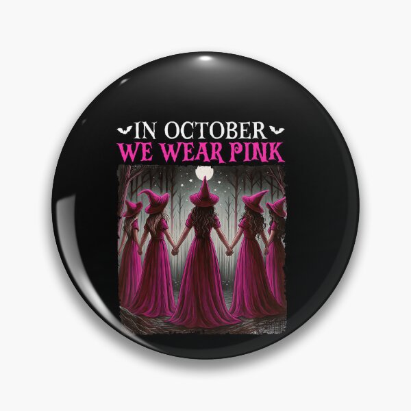 Item preview, October We Wear Pink Witch Halloween Awareness designed and sold by LouisaOReilly.