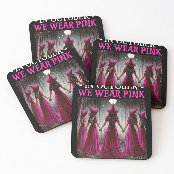 Item preview, October We Wear Pink Witch Halloween Awareness designed and sold by LouisaOReilly.