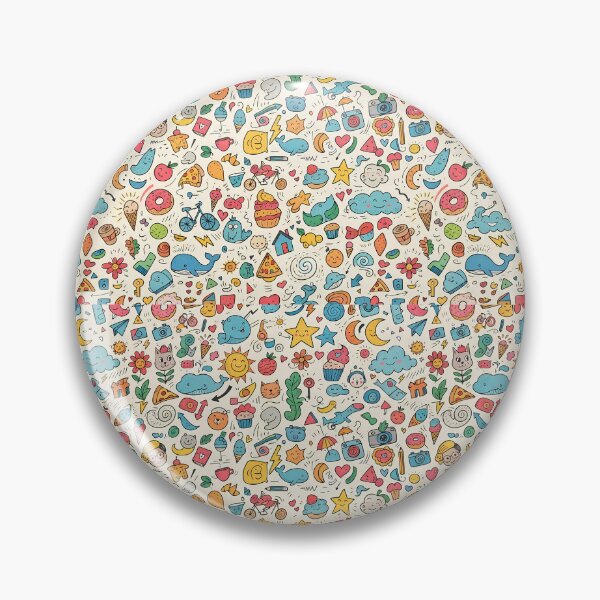 Item preview, B Whimsical Hand Drawn Folk Art Doodle Pattern designed and sold by ART ATTACK ZONE.