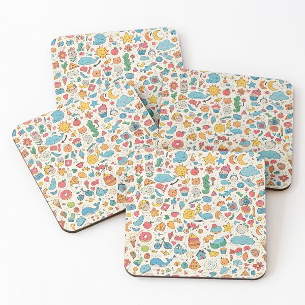 Item preview, B Whimsical Hand Drawn Folk Art Doodle Pattern designed and sold by ART ATTACK ZONE.
