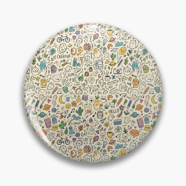 Item preview, C Whimsical Hand Drawn Folk Art Doodle Pattern designed and sold by ART ATTACK ZONE.