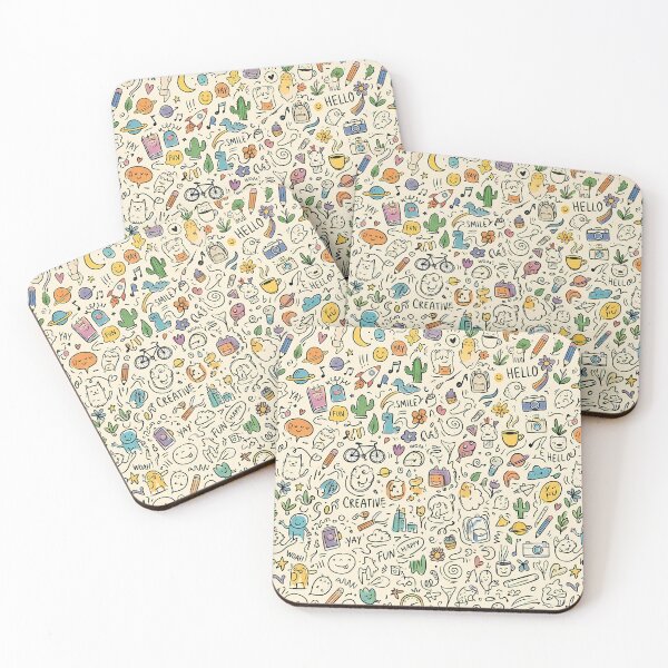 Item preview, C Whimsical Hand Drawn Folk Art Doodle Pattern designed and sold by ART ATTACK ZONE.