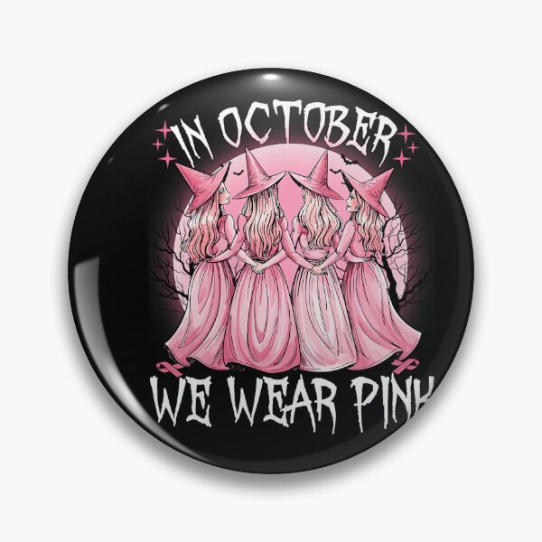 Item preview, October We Wear Pink Witch Breast Cancer Awareness designed and sold by stershopepie.