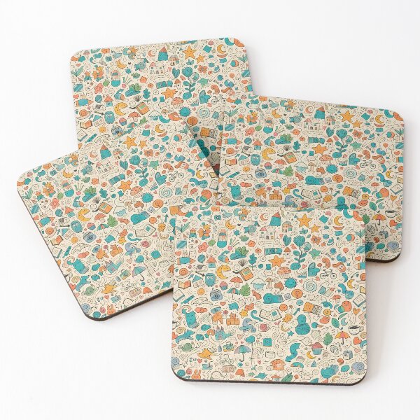 Item preview, D Whimsical Hand Drawn Folk Art Doodle Pattern designed and sold by ART ATTACK ZONE.