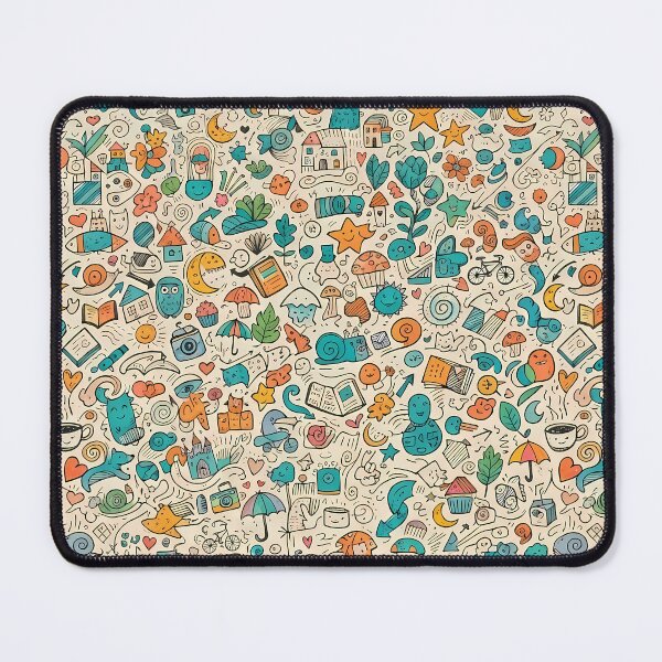 Item preview, D Whimsical Hand Drawn Folk Art Doodle Pattern designed and sold by ART ATTACK ZONE.