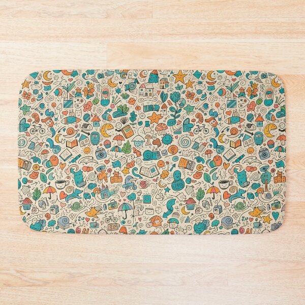 Item preview, D Whimsical Hand Drawn Folk Art Doodle Pattern designed and sold by ART ATTACK ZONE.