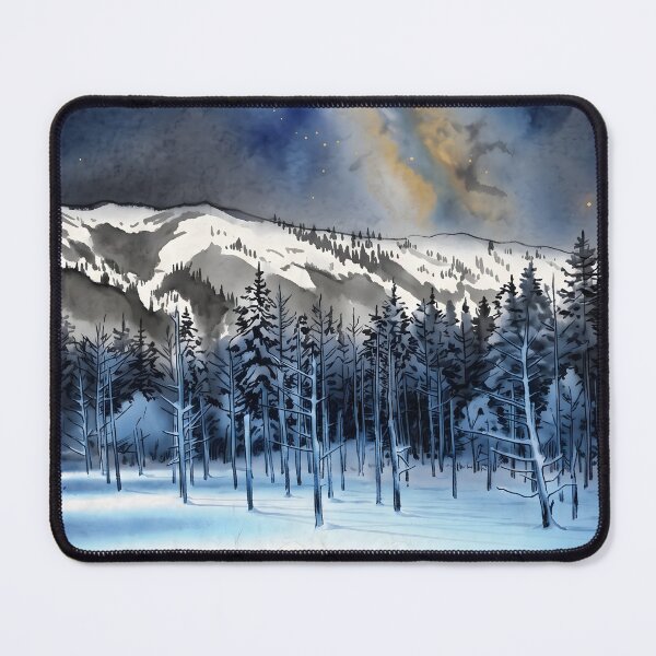 Item preview, Sumi-e Shirogane Blue Pond Winter Art designed and sold by conohitoAI-ArtGallery.