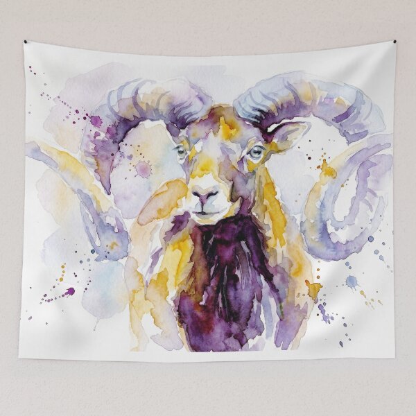 Item preview, Mouflon, Curled Horns in Purple and Gold designed and sold by caracatita75.