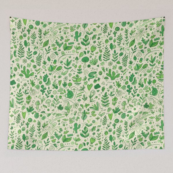 Item preview, E Whimsical Hand Drawn Folk Art Doodle Pattern designed and sold by ART ATTACK ZONE.
