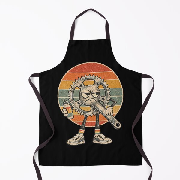 Item preview, Cranky Bicycle Crankset Mascot Character Retro Sunset Day designed and sold by yassin-stags.