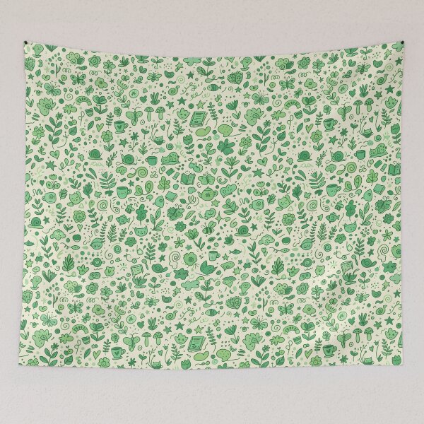 Item preview, F Whimsical Hand Drawn Folk Art Doodle Pattern designed and sold by ART ATTACK ZONE.
