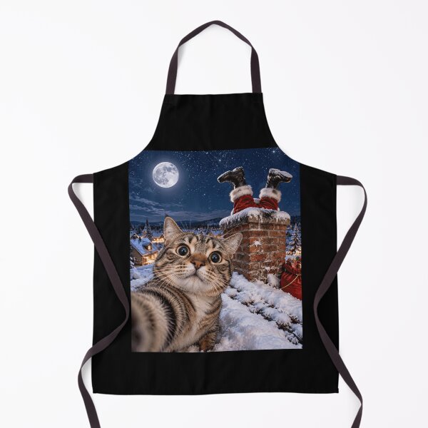 Item preview, Rooftop Cat Selfie Santa Stuck in Chimney Christmas designed and sold by adiencarteras.