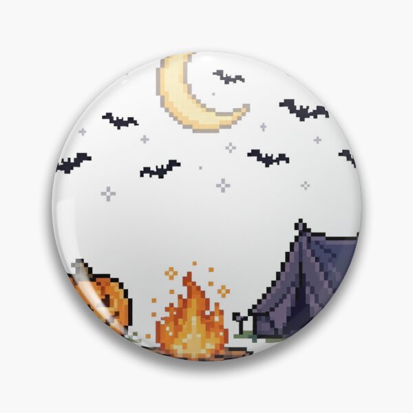 Item preview, Halloween Campsite Jack-o'-Lantern Tent Pixel Art designed and sold by Ebodega.