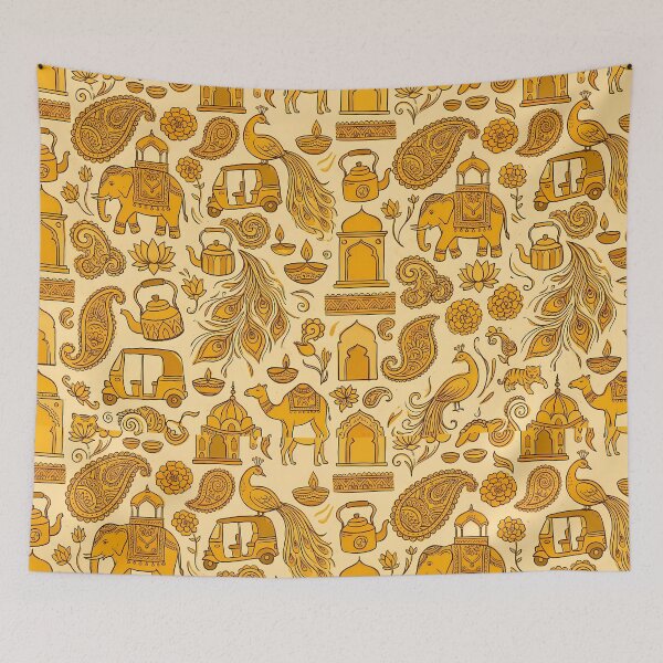 Item preview, I Whimsical Hand Drawn Folk Art Doodle Pattern designed and sold by ART ATTACK ZONE.