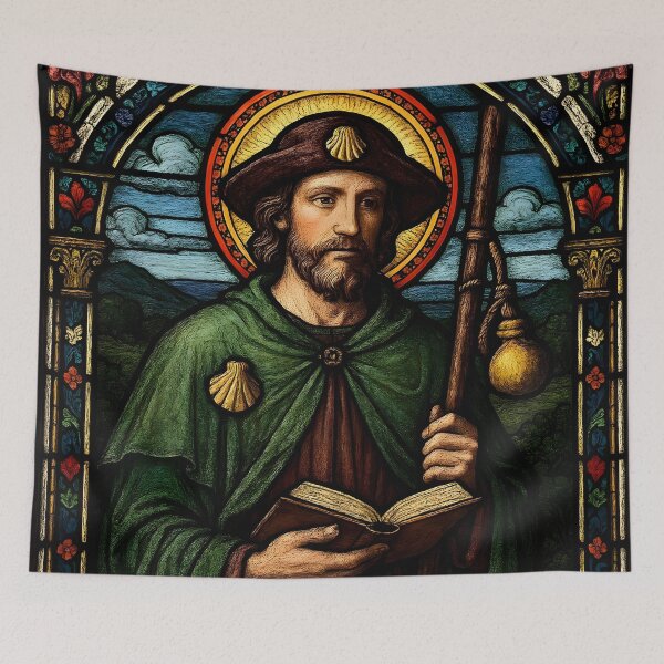 Item preview, Saint James Pilgrim Stained Glass designed and sold by Sybille-Yates.