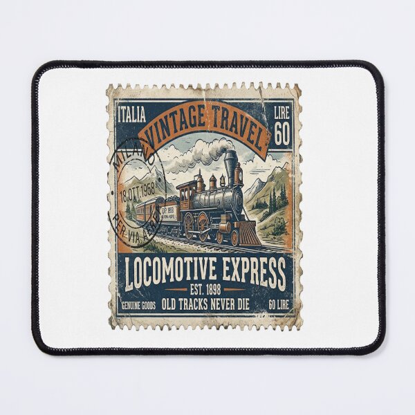 Item preview, Italia Vintage Travel Locomotive Express Stamp 1958 T-Shirt designed and sold by Sushikidsntoddlers.