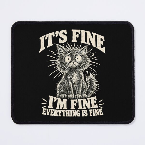 Item preview, Its Fine Im Fine Everything Fine Steaming Coffee Feline designed and sold by yassin-stags.