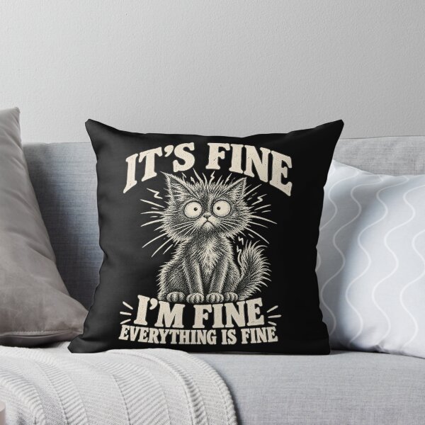 Item preview, Its Fine Im Fine Everything Fine Steaming Coffee Feline designed and sold by yassin-stags.