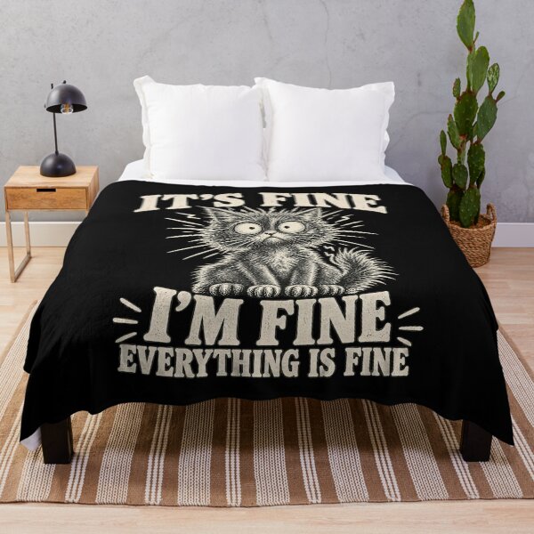 Item preview, Its Fine Im Fine Everything Fine Steaming Coffee Feline designed and sold by yassin-stags.