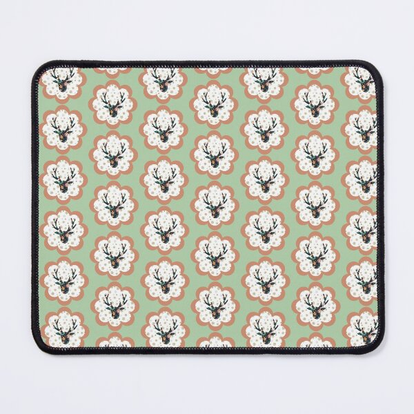 Item preview, Rustic Reindeer Silhouette with Pink Plaid Pattern Holiday Decor Art designed and sold by Liberarteprint.