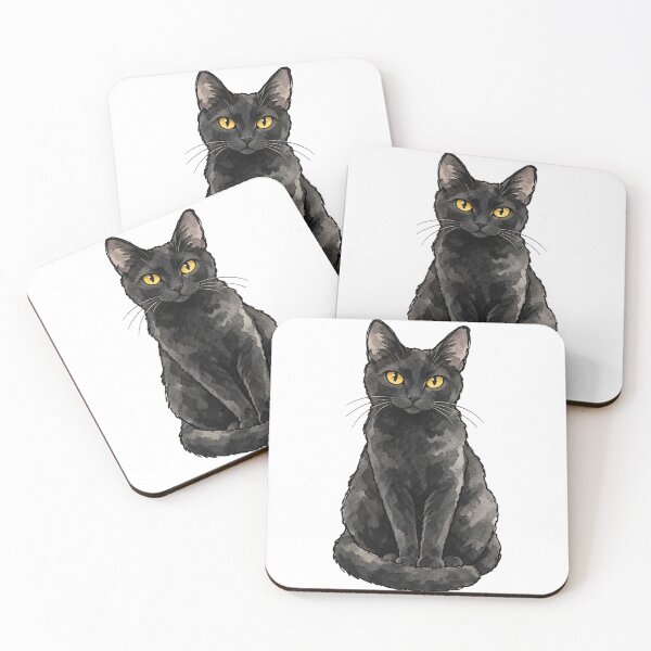 Item preview, Vintage Watercolor Black Cat with Golden Eyes designed and sold by Jessie's Palette.