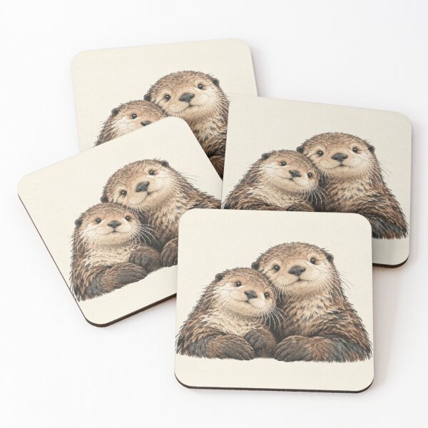 Item preview, Two otters showing friendship designed and sold by anytka.