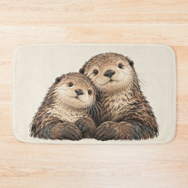 Item preview, Two otters showing friendship designed and sold by anytka.
