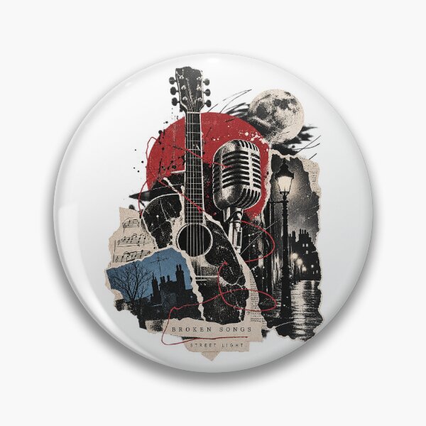 Item preview, Midnight Melody Vintage Guitar and Retro Microphone Collage designed and sold by zzz888.
