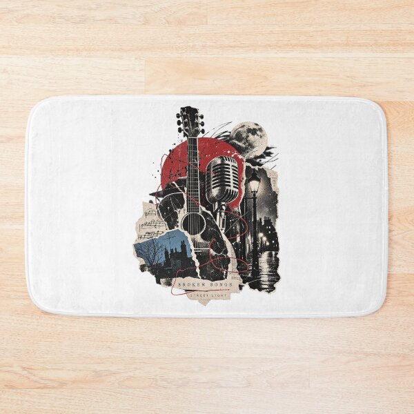 Item preview, Midnight Melody Vintage Guitar and Retro Microphone Collage designed and sold by zzz888.