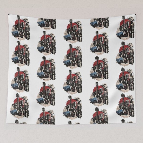 Item preview, Midnight Melody Vintage Guitar and Retro Microphone Collage designed and sold by zzz888.