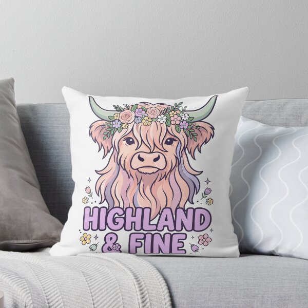 Item preview, Highland and Fine Cute Highland Cow Flower Crown T-Shirt designed and sold by ApparelOutpost.