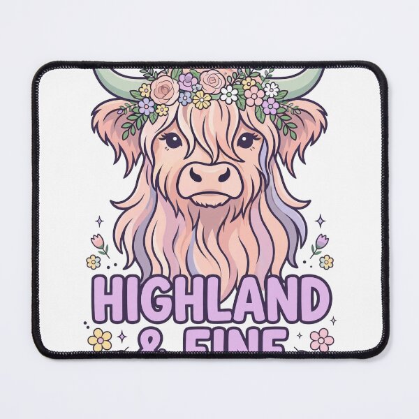 Item preview, Highland and Fine Cute Highland Cow Flower Crown T-Shirt designed and sold by ApparelOutpost.