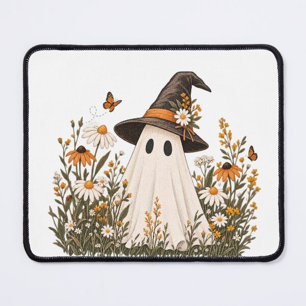 Item preview, Cute Cottagecore Ghost in Wildflowers Witch Hat Halloween Art designed and sold by Maniwarsi.