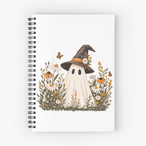 Item preview, Cute Cottagecore Ghost in Wildflowers Witch Hat Halloween Art designed and sold by Maniwarsi.