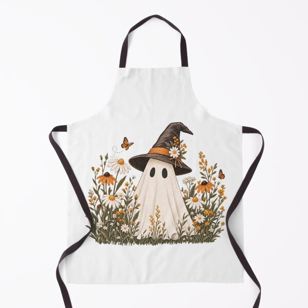 Item preview, Cute Cottagecore Ghost in Wildflowers Witch Hat Halloween Art designed and sold by Maniwarsi.